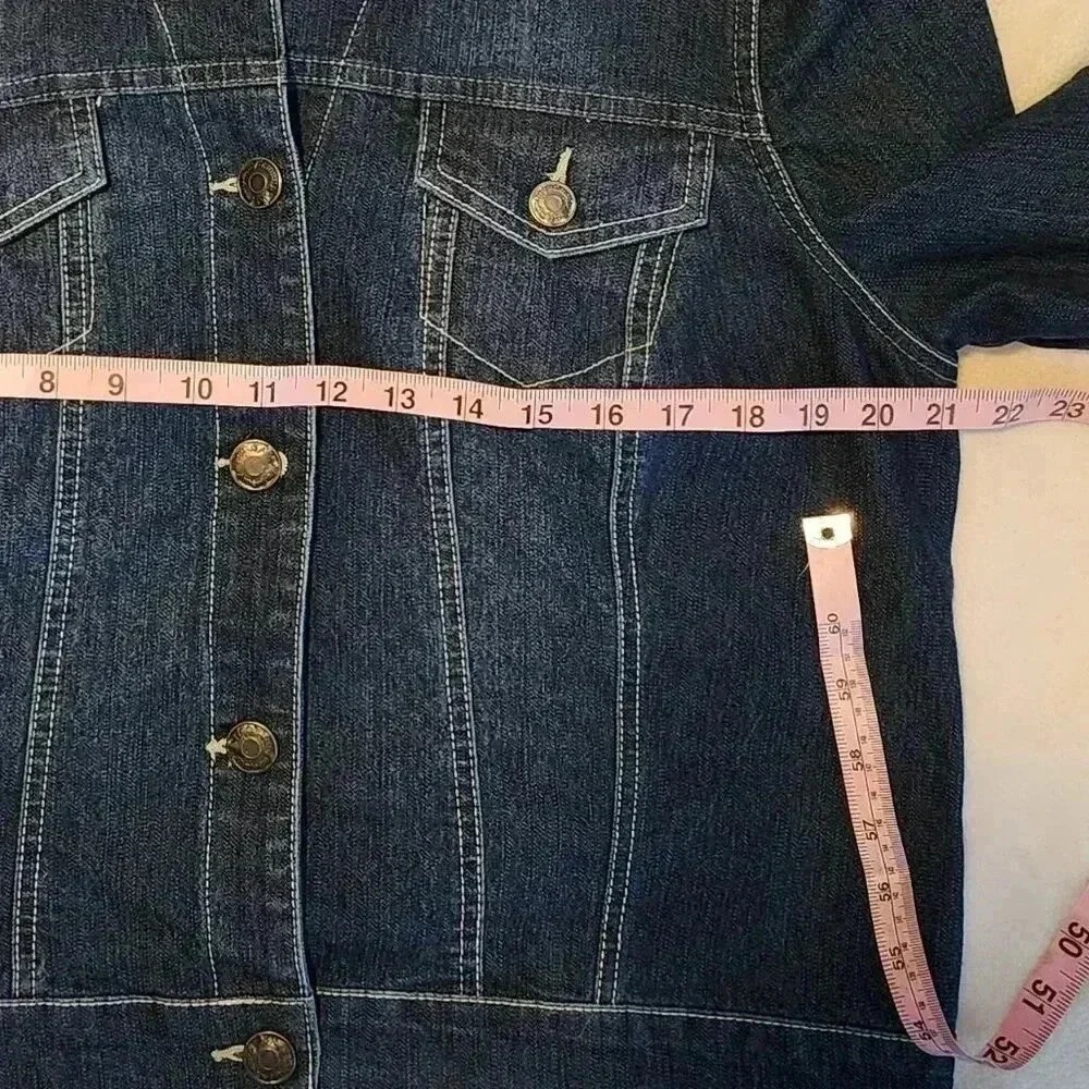 Nine West Vintage America Collection Denim Jean Jacket Womens L - Picture 5 of 7
